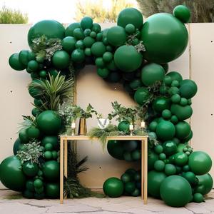 Balloons Double Stuffed Dark Emerald Green Balloons Different Sizes Latex Forest Hunter Green Balloon Arch Garland Kit for Birthday Baby Shower Safari Graduation Christmas Party Decorations