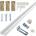 Bifold Door Hardware Kit, 24-Inch Bi-fold Closet Door Track Kit, Full 24-Inch Steel Track, Quiet Operation, Closet Door Track Repair Tool Kit