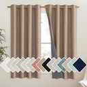 NICETOWN Burlap Vintage Open Linen Weave Flax Thermal Curtains, 100% Blackout Curtains 63" Long for Dining Room, Soundproof Window Treatment Drapes for Hall Room, 52" Wide Per Panel, Set of 2