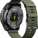 Rugged Pure Nylon Woven Watch Band for Garmin Fenix 5X/6X/7X/8 51mm, Quickfit 26mm Watch Bands for Garmin Fenix 7X Pro Sapphire Solar/6X Pro/5X Plus, for Fenix 3, Tactix Delta (army green)