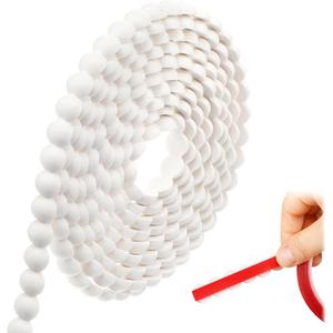 Leinuosen Flexible Molding Trim Peel and Stick for Walls 10ft Decorative Bead Pearl DIY Wall Trim for Bathroom Mirror Frame Border Backsplash Tile Ceiling Cabinet TV Wall Edge (White, 10ft /15 mm)