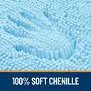 OLANLY Bathroom Rugs 36x24, Extra Soft Absorbent Chenille Bath Rugs, Rubber Backing Quick Dry, Machine Washable Bath Mats for Bathroom Floor, Tub and Shower, Home Decor Accessories, Sky Blue