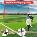 7x7ft /10x16ft /10x20ft Portable Sport Net with Handbag and 12 Ground Nails. Stable Backstop Net for Softball, Lacrosse, Soccer, Baseball. Ball Stop Equipment for Backyard Garden Training (Only Block）