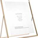 Gold 10x12 Floating Frame for Picture(5x7'',7x9'',8x10''),Adjustable Tabletop/Shelf floating picture frame 8x10'',Classy Gift Choice for Wedding,Thanksgiving,Christmas,Home or Office Decor