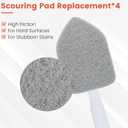 Wlich Scouring Pads Microfiber Cloth Refills 6 Pack, Fit Tub Tile Scrubber Brush Cleaning, Reusable Scouring Scrub Pad and Microfiber Scrub Pads Set for Cleaning Bathroom Kitchen Toilet Tile Sink