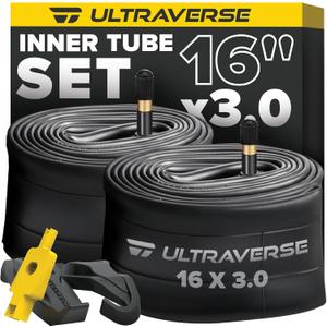 Ultraverse 16x3.0 Fat Bike Inner Tube Set, Schrader Valve, 2 Pack