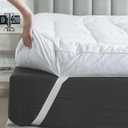 WhatsBedding 3 Inch Feather Bed Mattress Topper,Duck Feather Memory Foam Mattress Topper, Thickened Topper Layer, Queen