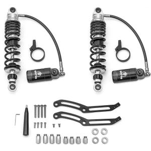 Mofun Remote Reservoir Rear Suspension Shocks Compatible with Harley Touring Road King Street Electra Road Glide 2014-2025 with Gloss Black Reservoir