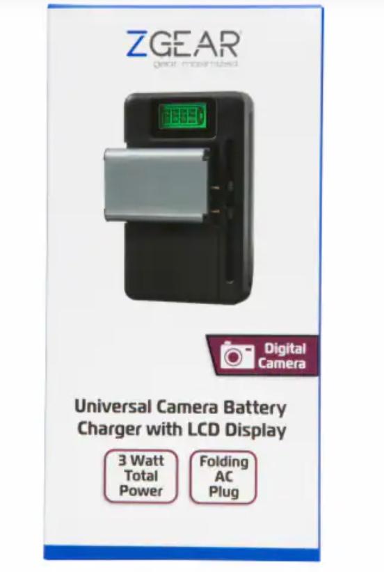 ZGEAR - Universal Camera Battery Charger W/LCD Charge Display