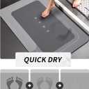 Housego 2PCS Absorbent Bath Mat Magic Rug Sets, Quick Drying Bath Mat Non-Slip Floor Rug Rubber Backed for Bathroom Kitchen Shower Sink, Water Absorbent (19.7''x23.6''+19.7''x31.9'', Dark Gray)