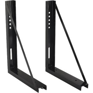18x24 Bolted Steel Mounting Brackets for Trailer Tool Box, Set of 2 - Black