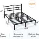 14 Inch Queen Bed Frame with Headboard, Heavy Duty Metal Platform Bed Frame Queen Size Mattress Foundation with Sturdy Steel Slats, Easy Assembly Noise Free