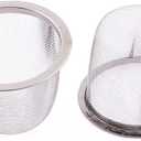 uxcell Stainless Steel Wire Mesh Tea Infuser Strainer Basket 63mm Dia 1 pc