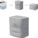 Ultra Space Saving Self Compression Organizer, 3-Layer Zipper Large Capacity Blanket Bags, Thickend Satin Fabric Comforter Storage Bag for Comforters, Clothes, Blankets (X-Large, Gray, 21x17x24in)