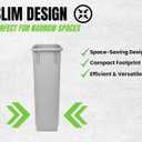 Alpine 23 Gallon Slim Trash Can - Open Top 3 Pack Slender Commercial Garbage Bin - Heavy Duty Plastic for Homes Offices and Other Commercial Space (Grey)
