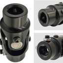 3/4" 36 Spline X 3/4" DD Steering Shaft U Joint Single Universal Joint Coupling (Black, 3-1/4" Length)