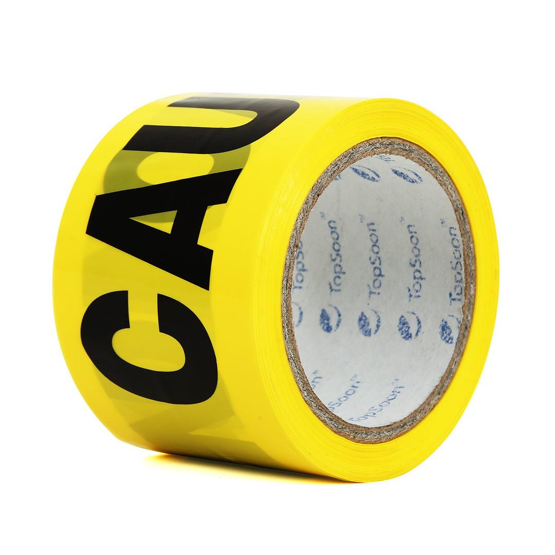 TopSoon Non-Adhesive Yellow Caution Tape 3-Inch by 300-Feet Roll Highly Visible Barricade Tape Weatherproof Safety Barrier Tape