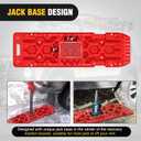 Nilight Recovery Off-road Traction Boards with Jack Lift Base 2 Pcs Red