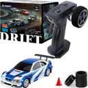1/43 Mini RC Drift Car 2.4GHz RTR Full Proportional Remote Control Cars 4WD High Speed Racing Lights Kit and Racing Tires (4302) (Blue)