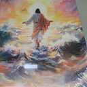Jesus Walking On Water Wall Art Christian Prints Wall Decor Jesus Christian Canvas Painting Religious Spiritual Beliefs Prints Artwork for Church Bedroom Living Room Office Ready to Hang 16x24 Inch