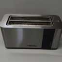 Mueller UltraToast Full Stainless Steel Toaster 4 Slice, Long Extra-Wide Slots for Bagels and Waffles, 6 Browning Levels, LED Display, Cancel/Defrost/Reheat Functions & Removable Tray, Kitchen Gadgets