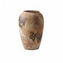 Wabi Sabi Pottery Vase, Brown Ceramic Vase for Home Decor - Handmade Rustic Farmhouse Centerpiece with Organic Texture, Neutral Table & Shelf Decor Vase (Large)
