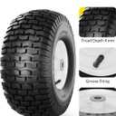 RONPOW 15x6.00-6nhs Lawn Mower Tires and Wheels, Riding Lawn Mower and Garden Tractor Front Pneumatic Tire Replacement Assembly, Easy to Install, 500Lbs Load, 3" Offset Hub, 3/4" Bearing, 2Pack White