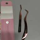 Eyelash Applicator Tweezers 2 PCS Tool for False Eyelash Application & Lash Extensions, Mistake-Proof Lash Placement Tweezers for Professional and DIY Use, with Pink Leather case