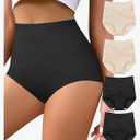 Women's High Waisted Underwear Slightly Tummy Control Cotton Panties Full Coverage Postpartum Briefs 4 Pack 3XL