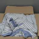 3 Pieces Blue Striped Duvet Cover Set King, Soft Comfy Microfber Blue and White Stripes Pattern Printed Comforter Cover, Farmhouse Striped Bedding Set Breathable Duvet Cover with Zipper Closure (King (104"x90"))