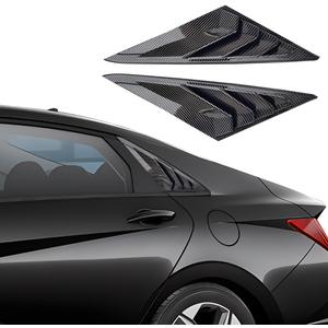 for Hyundai Elantra 2021 2022 2023 Exterior Accessories Sporty Car Rear Side Window Louvers Air Vent Scoop Shades Cover Trim Blinds 2PCS(Carbon Fiber)