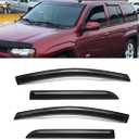 Wensdy 4pcs Side Window Wind Deflectors,Outside Mount Shade Sun rain Guards,Dark Smoke Visors for 2002-2009 Chevy Trailblazer/GMC Envoy, 94733