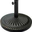 Giantex 31.5 lbs Patio Market Umbrella Base, Heavy Duty Cast Iron Resin Outdoor Stand, Vintage Garden Umbrella Holder, Umbrella Holder for Deck Porch Lawn Garden (Black)