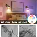 Battery Operated Wall Sconce,Vintage Battery Wall Light With Remote Dimmable Wireless Wall Sconces With Glass Lampshade Rechargeable, Led Wall Lamp Fixtures For Bedroom, Living Room (Stripe Green)