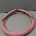 LKWLIKEI Car Steering Wheel Cover, Universal 15 inch, The Latest Microfiber Leather Breathable Technology Fabric, Non-Slip, Comfortable, Warm in Winter and Cool in Summer, Pink