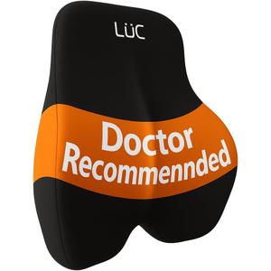 LC Lumbar Support Pillow for Office Chair & Car  Ergonomic Memory Foam Back Cushion for Lower Back Pain Relief  Adjustable Strap, Breathable Cover  Improves Posture & All-Day Comfort