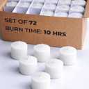 CANDWAX White Votive Candles Pack of 72 - Unscented Smokeless Long Lasting Small Candle Set - Ideal for Home Decor, Spa, Special Occasions, Dinners and Parties - Votive White Candles Bulk