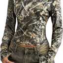 WDIRARA Women's Camo Long Sleeve T Shirt Camouflage Graphic Y2k Streetwear Tops (XX-Large, Army Green)