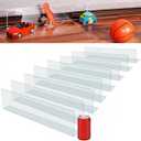 126'' Total Length Under Sofa Blocker 8 Pack, 4.7'' H x 15.8'' Each, Adjustable Clear Couch Gap Bumper, Strong Adhesive Toy Barrier to Stop Items from Going Under Sofa/Bed