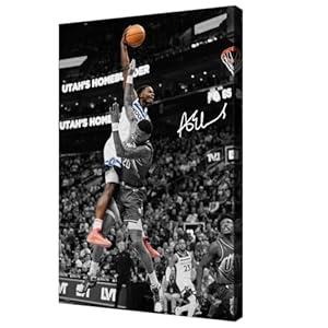 Basketball Superstar Anthony Edwards Signed Poster For Kids Fans Room Bedroom Wall Decor-Sports Star Posters Canvas Art Print Picture For Teen Boy Birthday Gifts