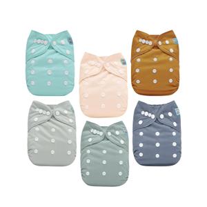 ALVABABY Baby Cloth Diaper 6 Pack with 12 Inserts One Size Cloth Diaper Covers Adjustable Washable Reusable for Baby Girls and Boys (Colors 108)