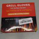 QUWIN BBQ Gloves, Oven Gloves, 1472 Extreme Heat Resistant,Grilling Gloves Silicone Non-Slip Oven Mitts, Kitchen Gloves for BBQ, Grilling, Cooking, Baking-1 Pair (Black, One Size Fits Most)