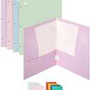 Mr. Pen- Pocket Folders, 5 Pocket, 5 Pack, Pastel Colors, Folders with Pockets 3 Hole Punched, Folder, Binder Folder