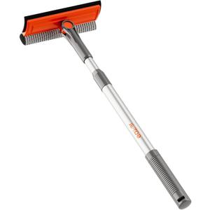 eazer Professional Window Squeegee, 2-in-1 Rotatable Squeegee for Window Cleaning Kit, Window Cleaner Tool, Window Washing Equipment Kit with Extension Pole (20''-30'') for Shower/Windshield