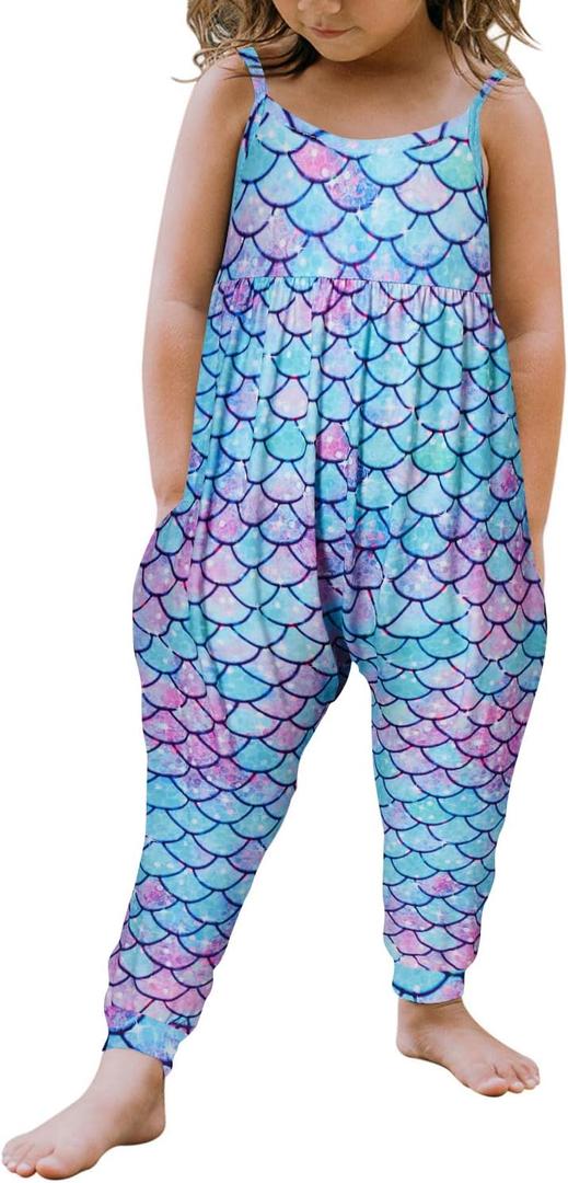 Yousie 2T 3T Toddler Jumpsuit Romper Spring Clothes Tie Dye Diamond Summer Outfit Clothes with Pockets