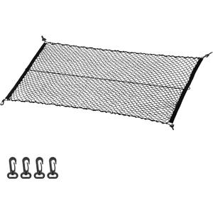 MICTUNING Upgraded 41 x 30 Inch Cargo Net Auto Trunk Rear Cargo Organizer Elastic Mesh Net Holder - Universal Fit for SUV Truck Mini Vans