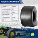 MaxAuto 13x6.50-6 Lawn Mower Tires,13x6.50x6nhs Zero Turn Tires,13-6.50-6 Smooth Turf Tires,13x6.5-6 Tires Replacement For Garden Riding Tractor Lawnmower, 4Ply Tubeless, 480 Lbs Capacity, Set of 2