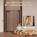 43 inch Tall Safety Dog Gate Adjustable 29.7-45.2inch Extra-Wide Metal Pet Gate Drill-Free Pressure-Mount Installation kit Self-Closing Cat Gate for Stairwells、Doorways（Black）