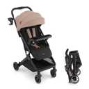 Gromast Lightweight Baby Stroller with Detachable Snack Tray, One-Hand Quick Fold, 15lbs Compact Travel Stroller with Adjustable Backrest, UV-Protective Canopy & Cup Holder - Khaki