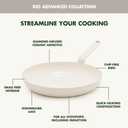 GreenPan Rio Advanced 10" Frying Pan Skillet, Ceramic Nonstick PFAS-Free, Induction Ready, Dishwasher and Oven Safe, Cream White
